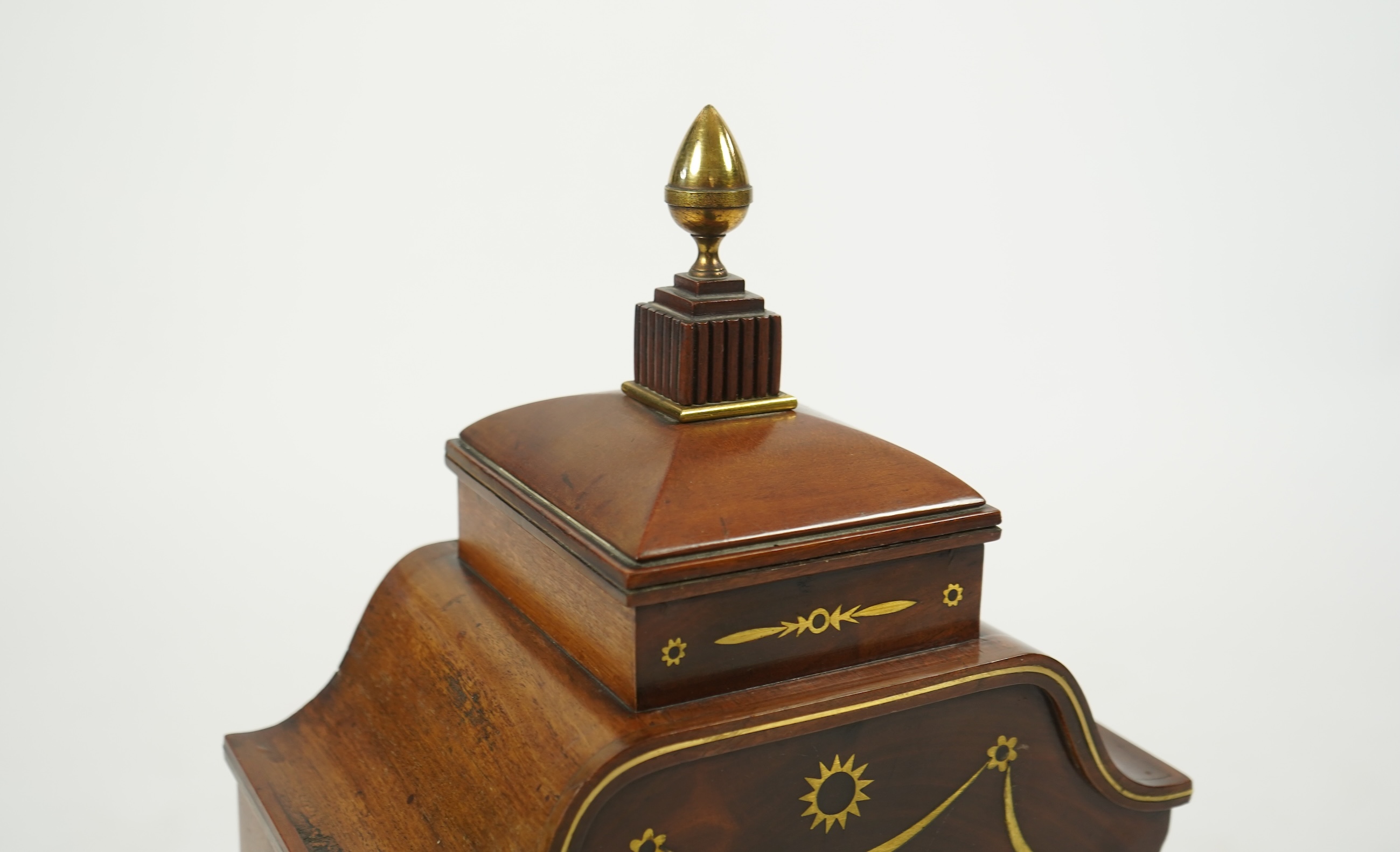A Regency mahogany and cut brass inlaid bracket clock